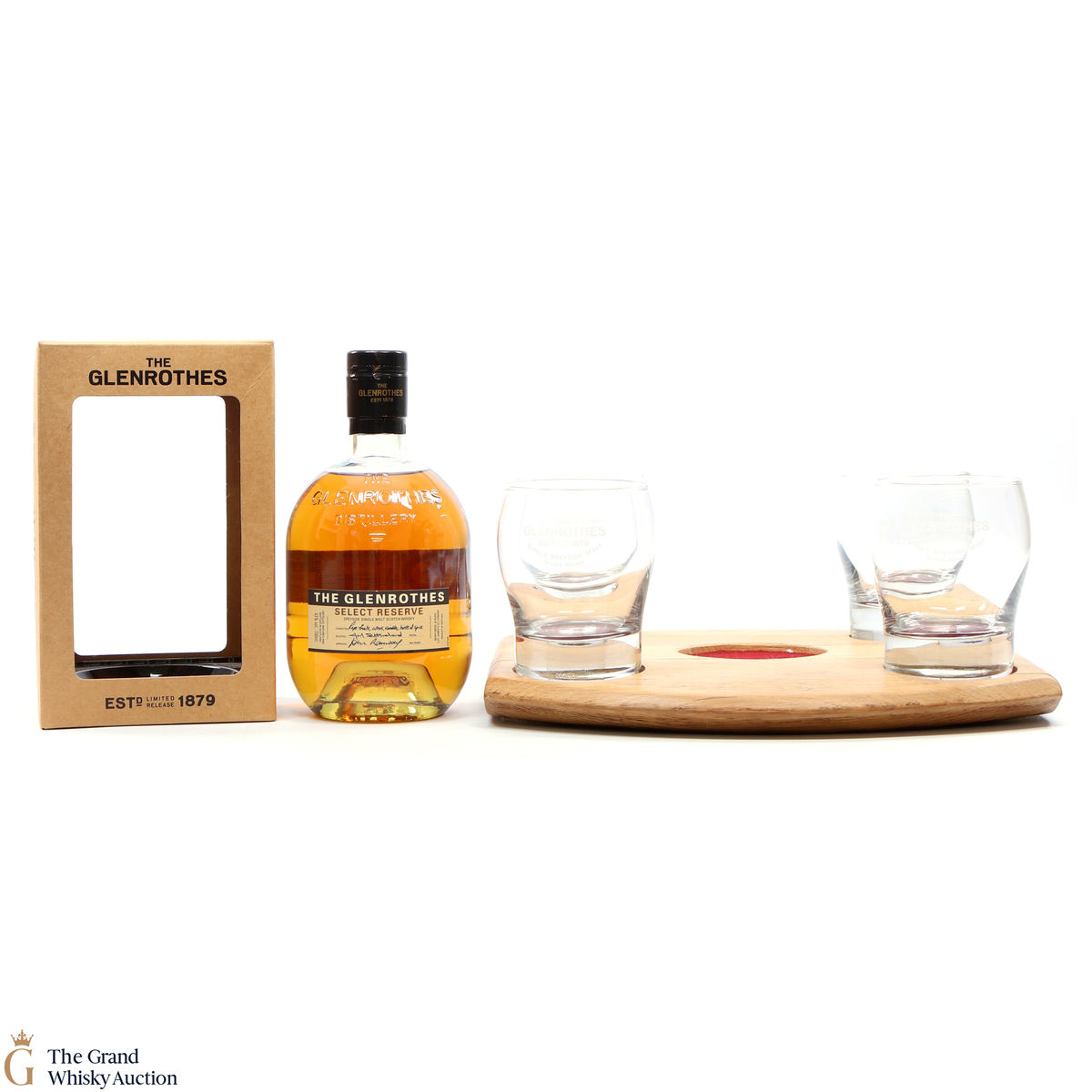 Glenrothes - Select Reserve + 4 Glasses and Plinth