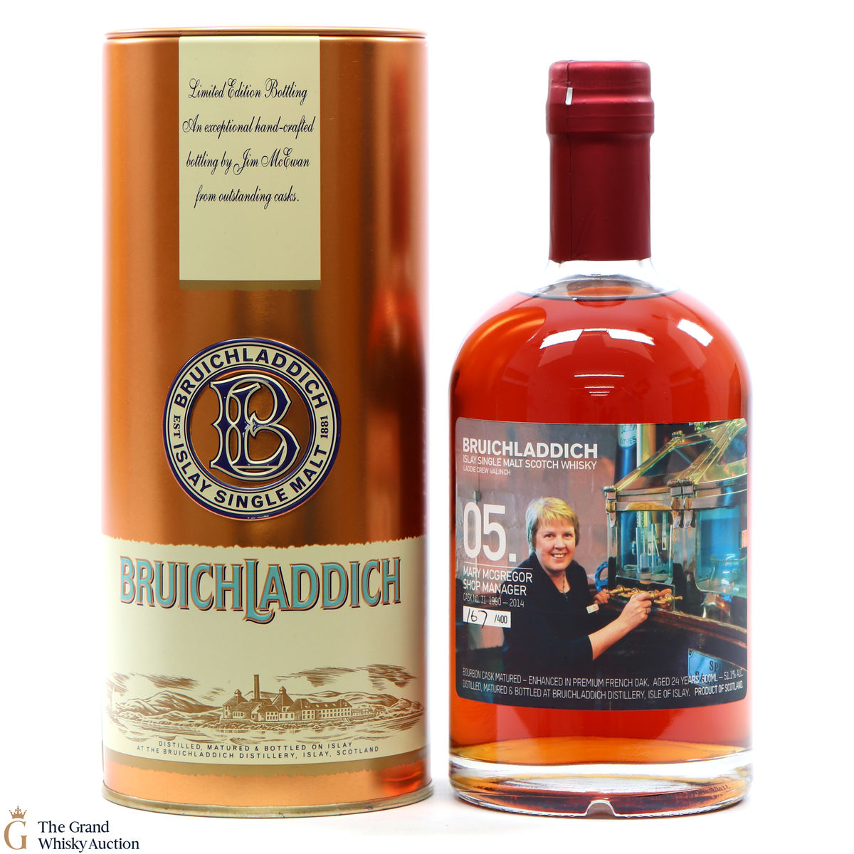 Bruichladdich - 24 Year Old 1990 Valinch #31 Mary McGregor (SIGNED)