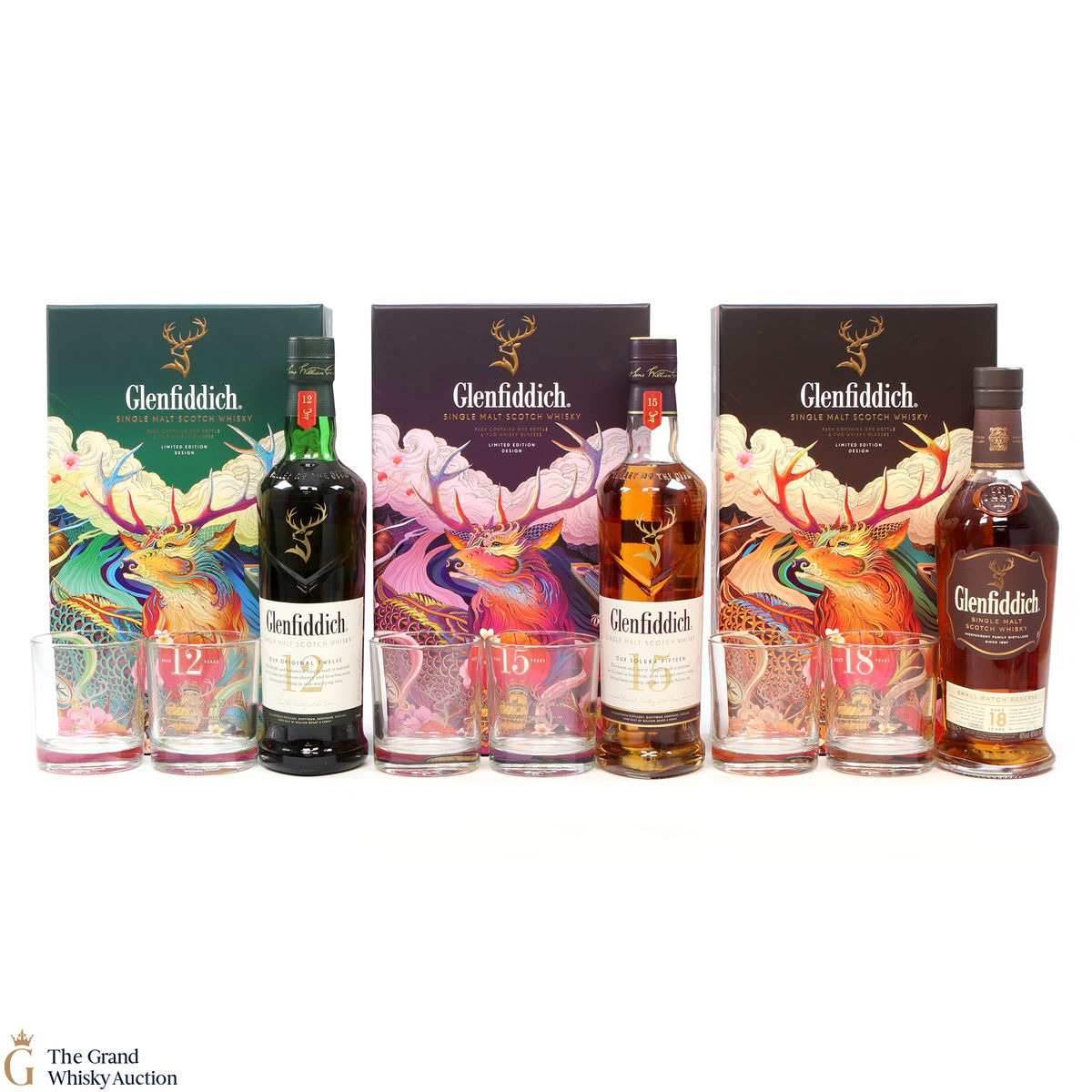 Glenfiddich - 12, 15 & 18 Year Old - Limited Edition Valley of the Deer Gift Set (70cl x3)