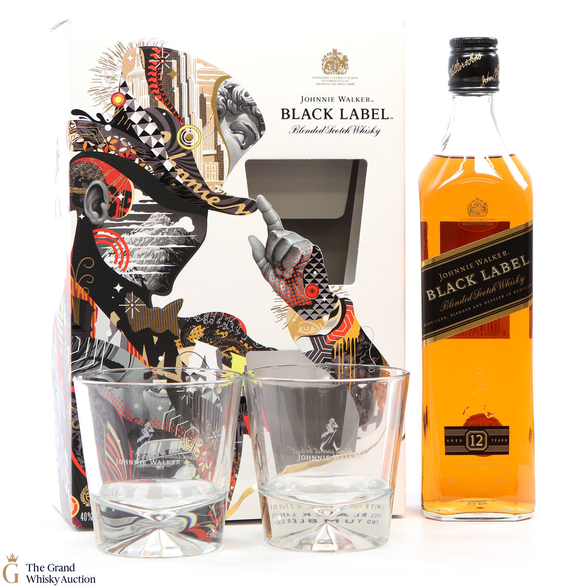 Johnnie Walker - 12 Year Old -  Black Label & Glasses - Limited Edition