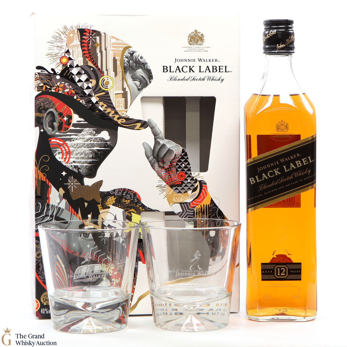 Johnnie Walker - 12 Year Old -  Black Label & Glasses - Limited Edition