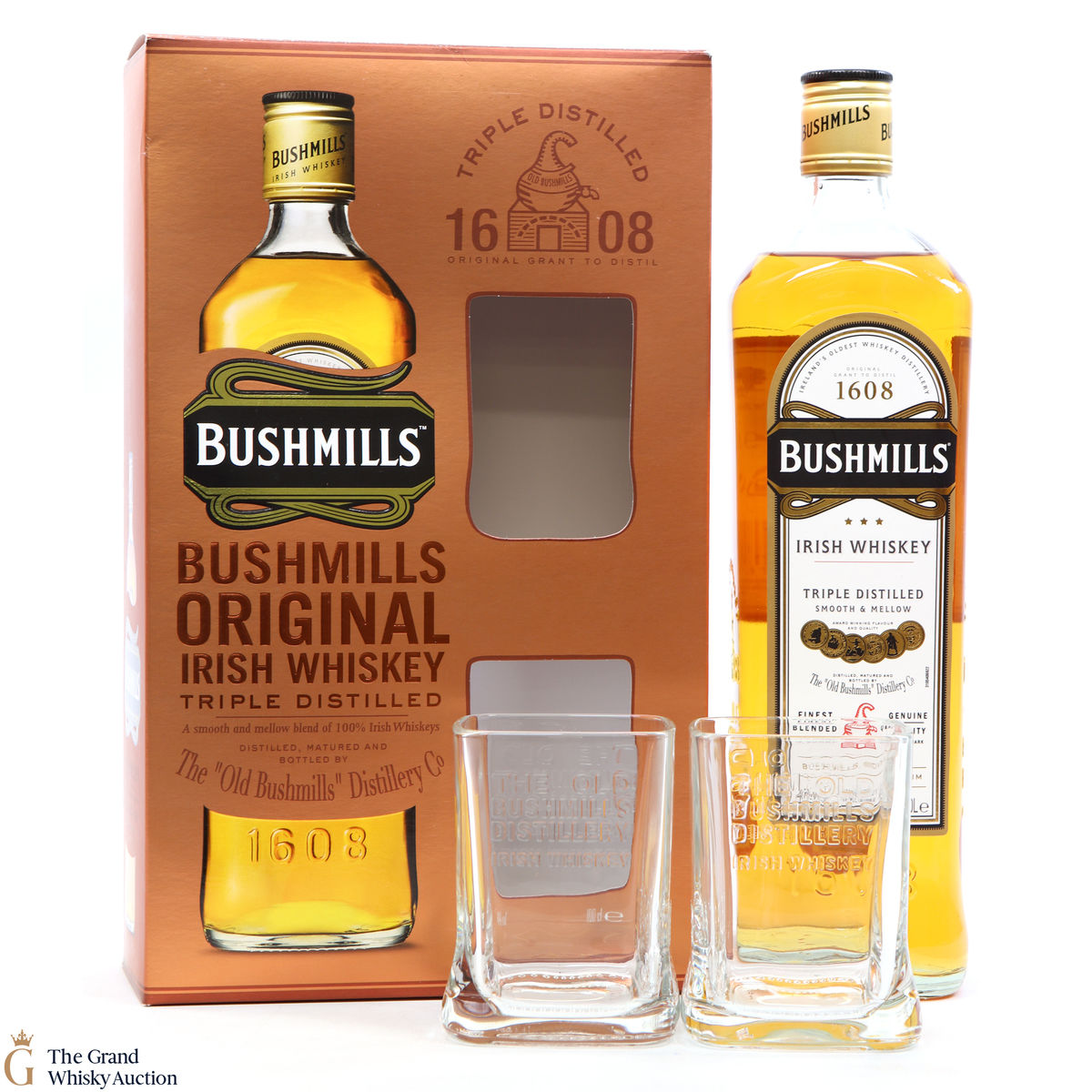 Bushmills - Original - Triple Distilled - Irish Whisky & Glasses 1L
