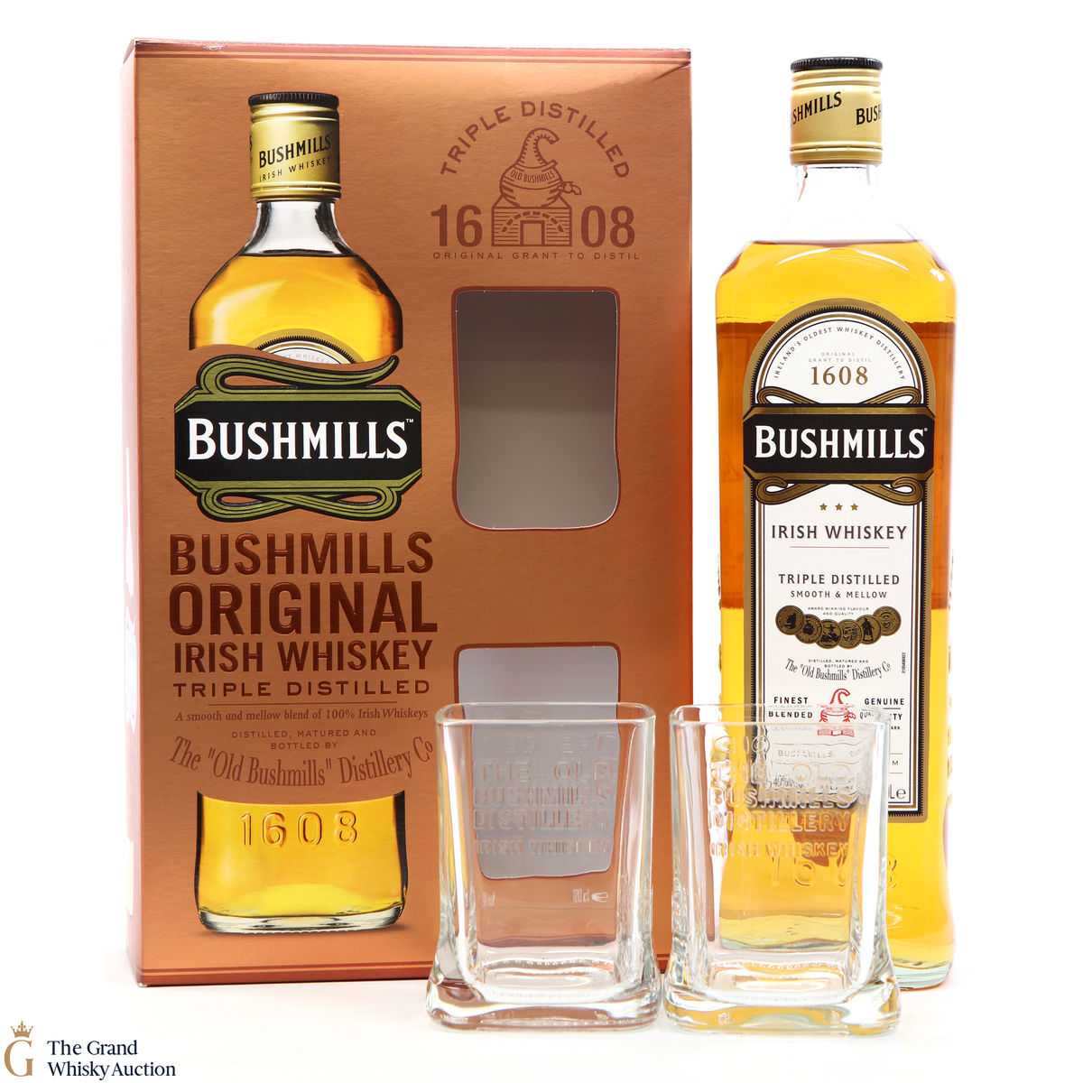 Bushmills - Original - Triple Distilled - Irish Whisky & Glasses 1L