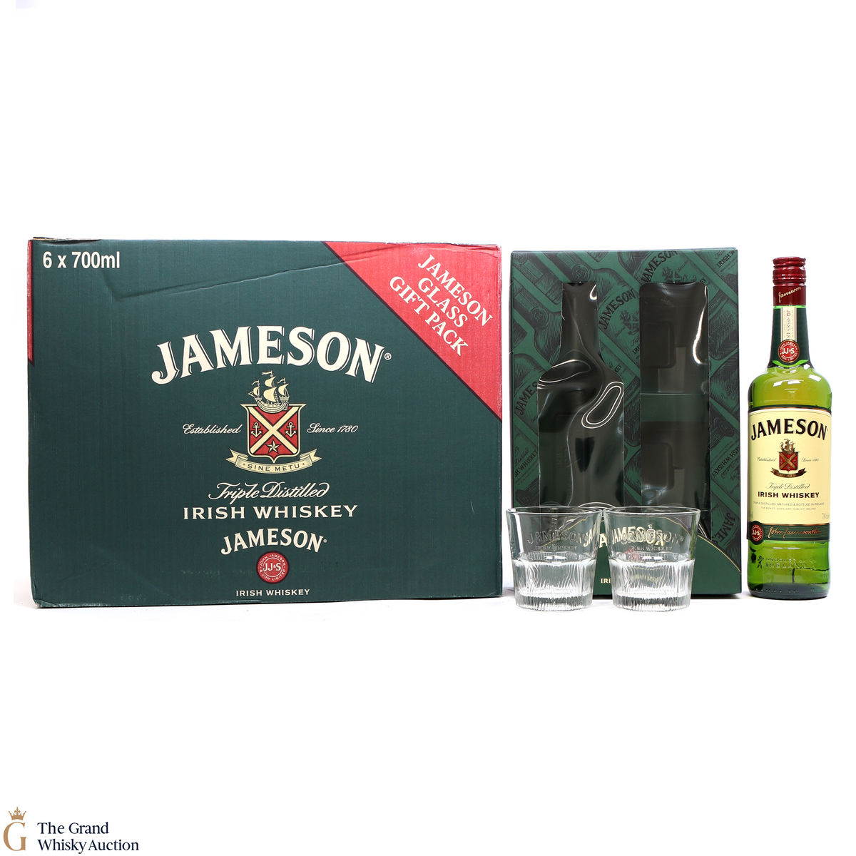 Jameson - Irish Whiskey Triple Distilled & Glasses - x 6
