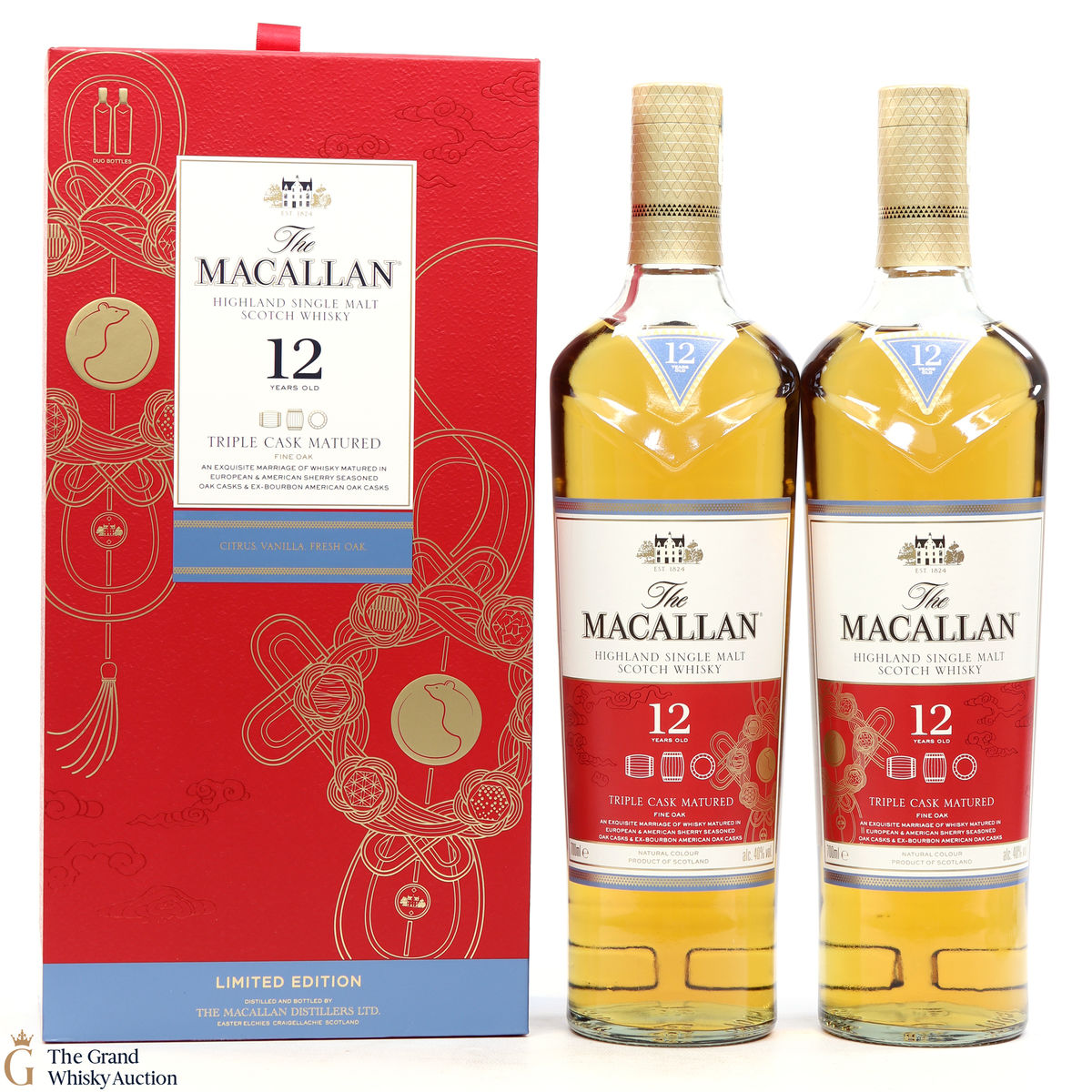 Macallan - 12 Year Old - Triple Cask - Year of the Rat (2 x 70cl) 