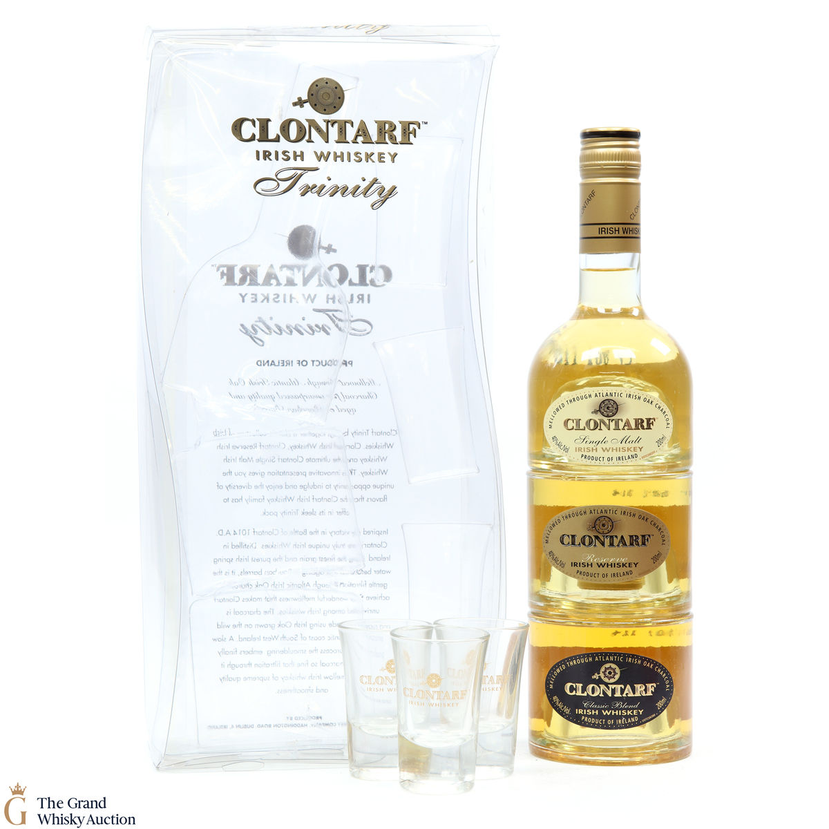 Clontarf - Trinity - Irish Whiskey (3 x 20cl) & Glasses