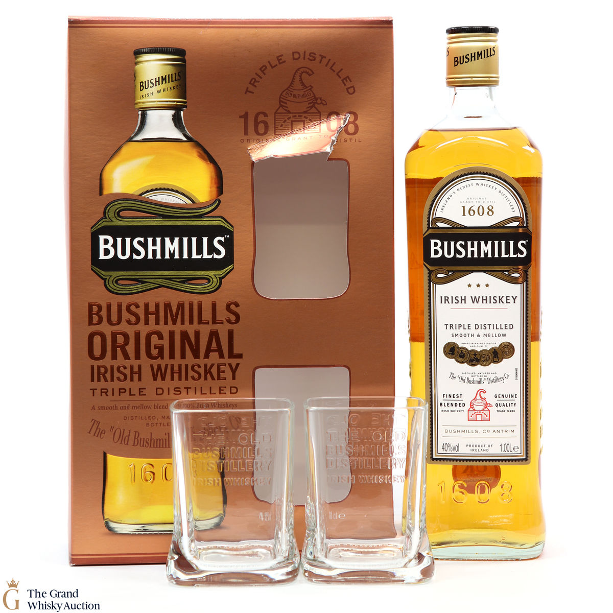 Bushmills - Original - Triple Distilled - Irish Whisky & Glasses 1L