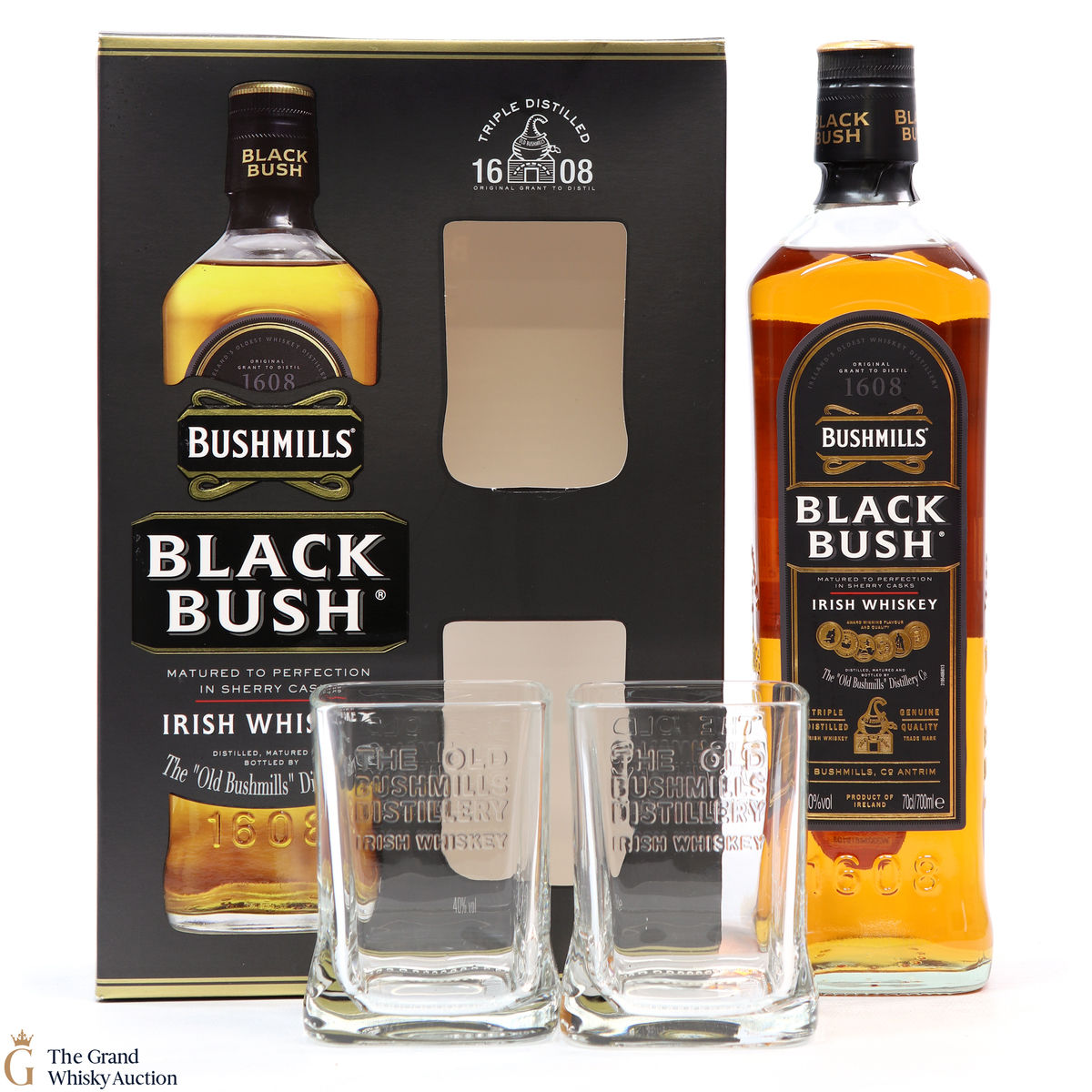 Bushmills - Black Bush & Glasses