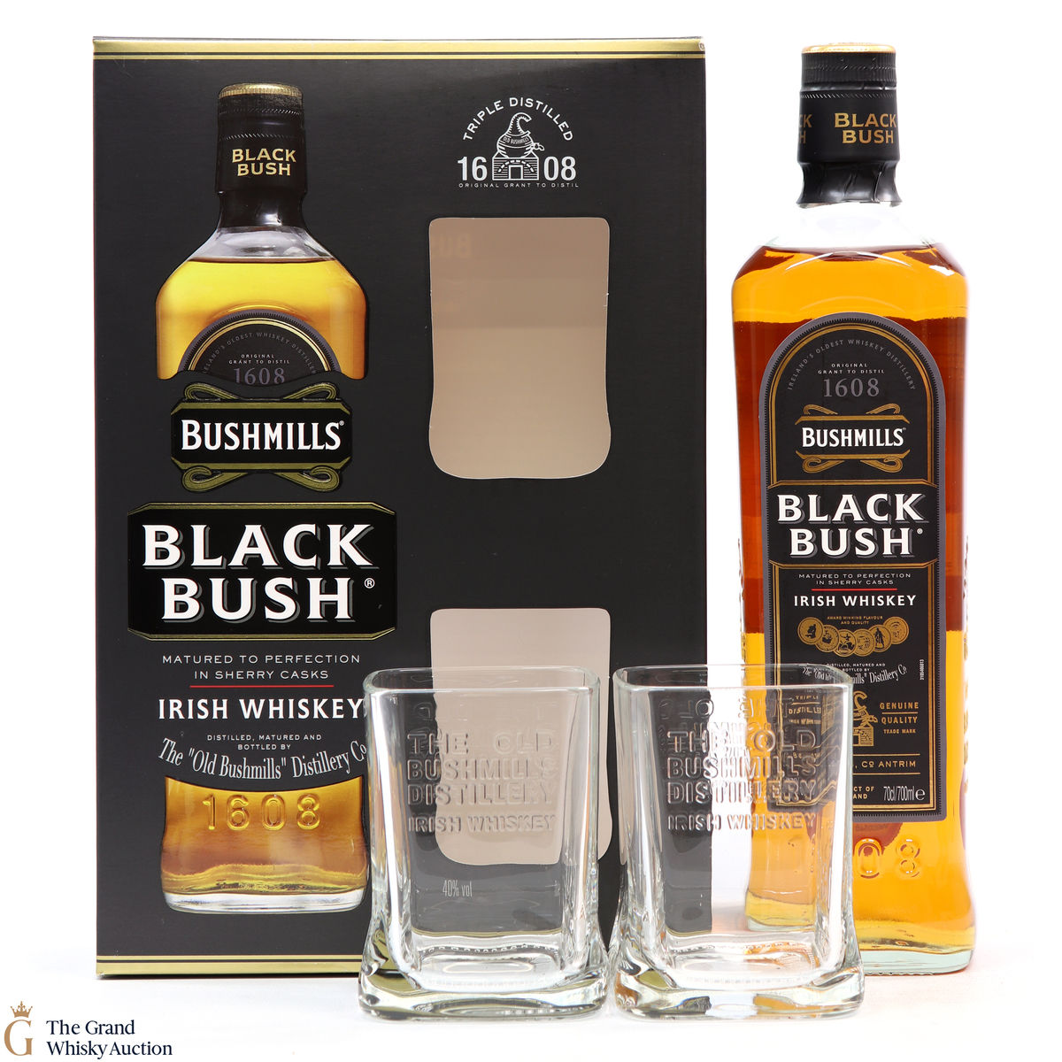 Bushmills - Black Bush & Glasses