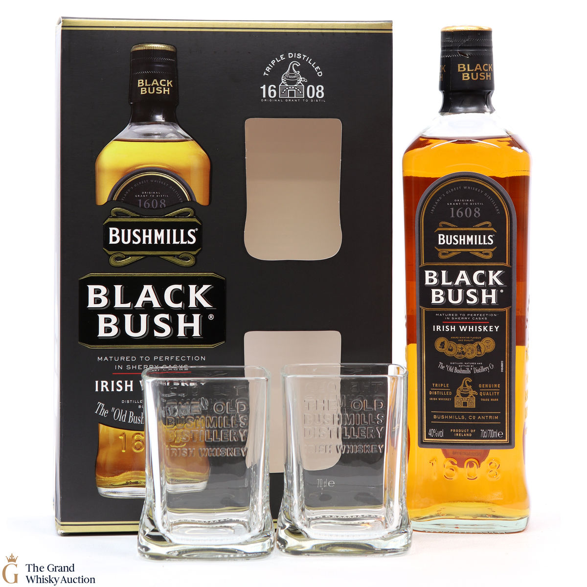 Bushmills - Black Bush & Glasses
