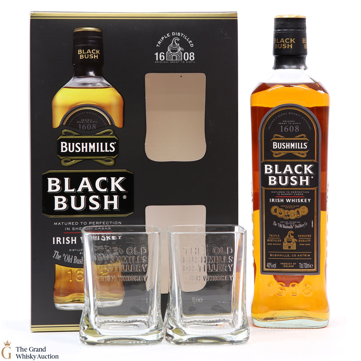 Bushmills - Black Bush & Glasses