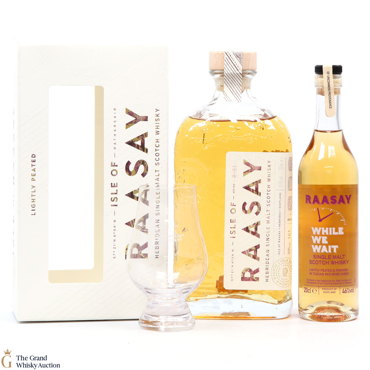 Raasay - Single Malt - R-01 + While We Wait 20cl and Glass