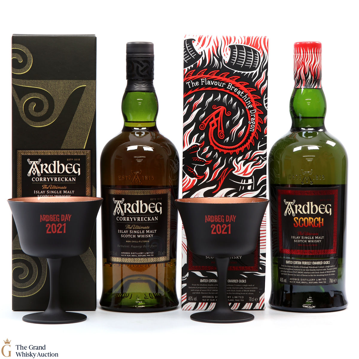Ardbeg - Scorch - Limited Edition, Corryvreckan & 2 x Goblets - Ardbeg Day Set