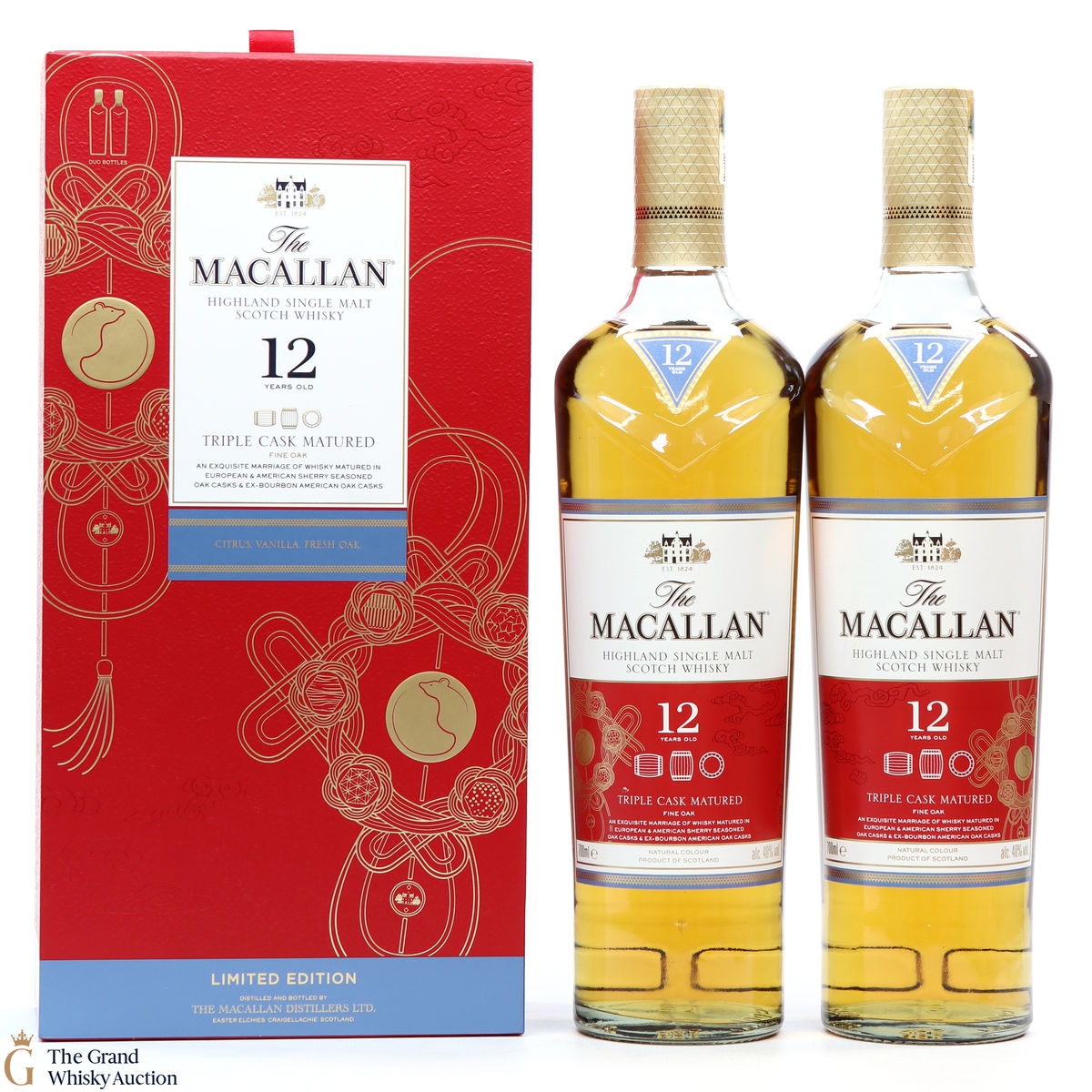 Macallan - 12 Year Old - Double Cask - Year of the Rat (2 x 70cl) 