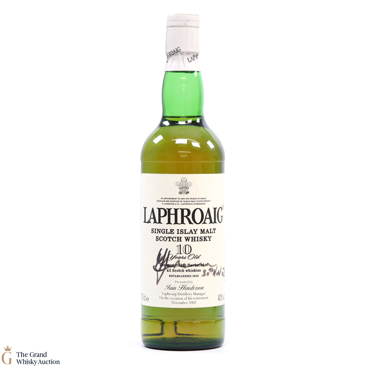 Laphroaig - 10 Year Old - Iain Henderson Retirement 2002 (Signed)