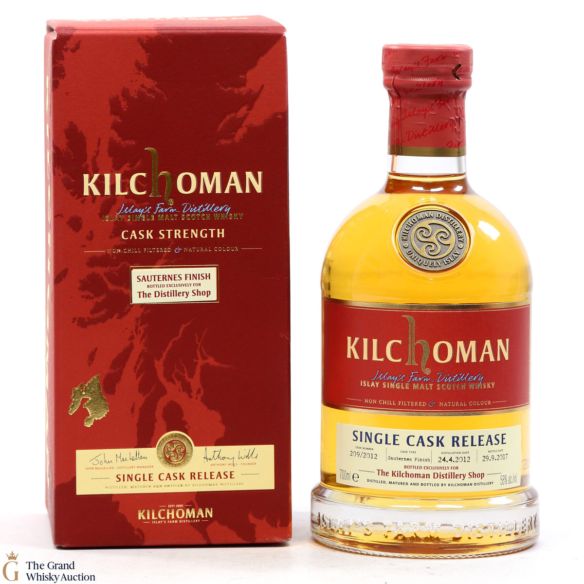 Kilchoman - 5 Year Old - Single Cask #209/2012 - Sauternes Finish - Distillery Shop Exclusive