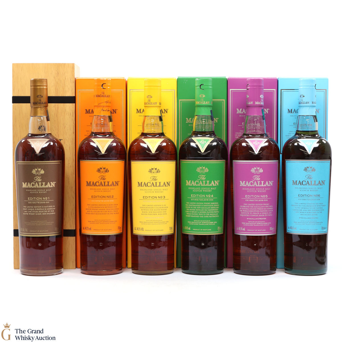 Macallan - Edition 1(Wooden Box),2,3,4,5 & 6