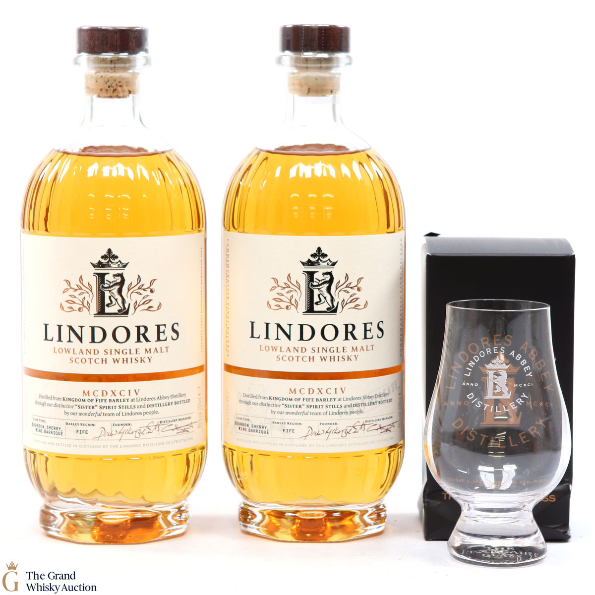 Lindores Abbey - MCDXCIV - Commemorative, Core + Glass (2 x 70cl)