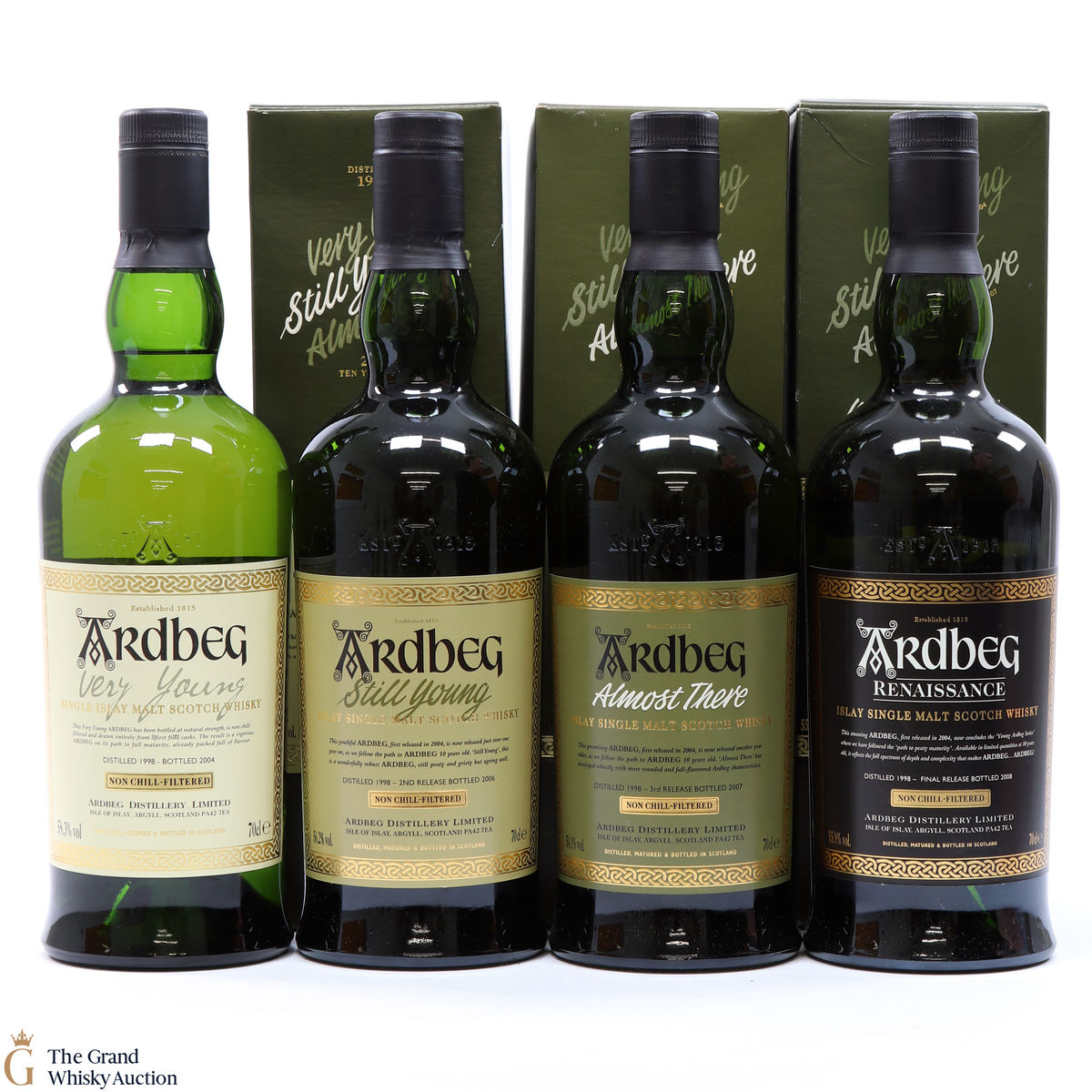 Ardbeg - Very Young, Still Young, Almost There & Renaissance 1998 (4 x 70cl)