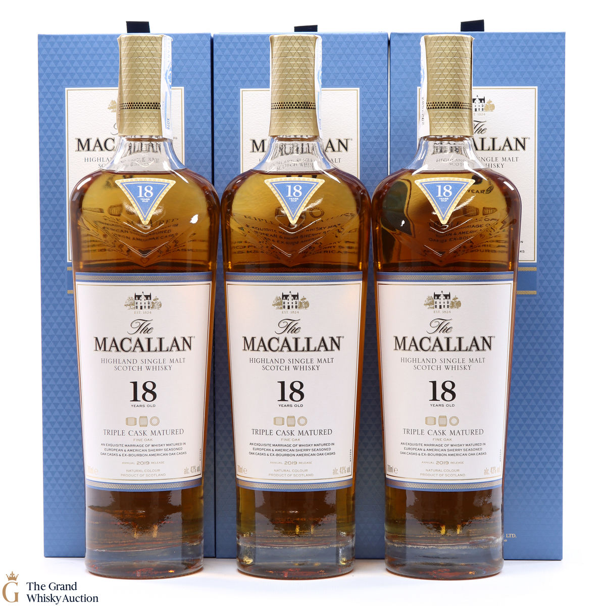 Macallan - 18 Year Old - Triple Cask 2019 (Fine Oak) 3 x 70cl
