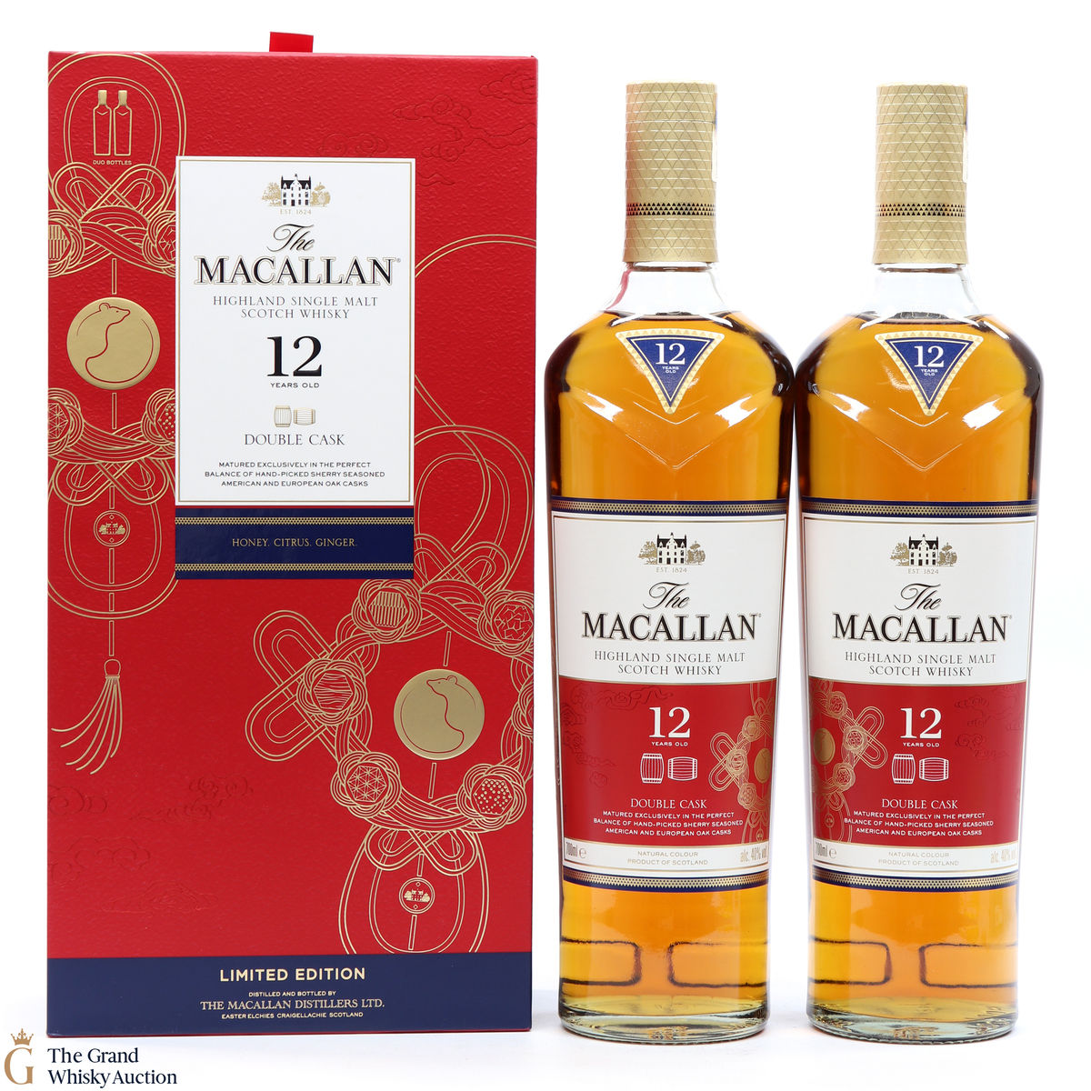 Macallan - 12 Year Old - Double Cask - Year of the Rat (2 x 70cl) 