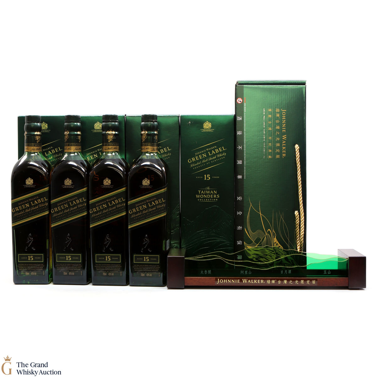 Johnnie Walker - 15 Year Old - Green Label Taiwan Wonders (4 x 70cl + Stand)