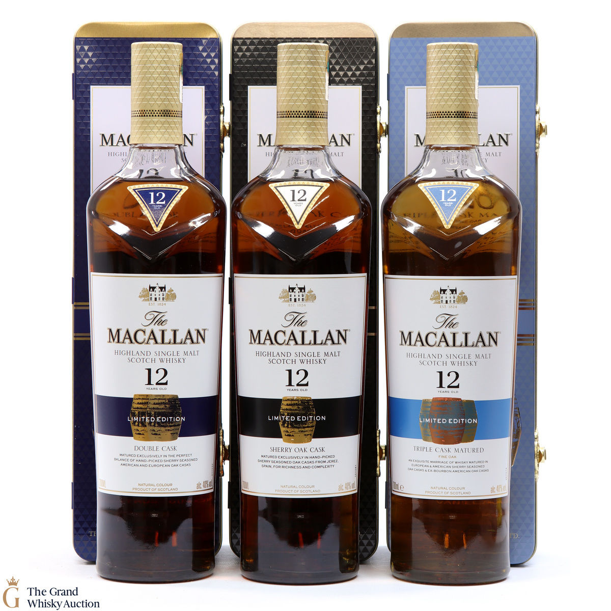 Macallan - 12 DC, 12 SO, & 12 TC Limited Edition Tins (3 x 70cl)