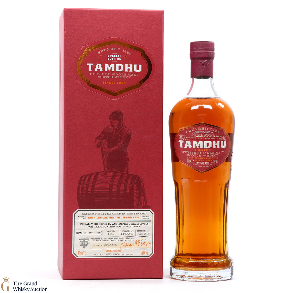 Tamdhu - 2003 Single Cask #2855 - Heathrow & World Duty Free 