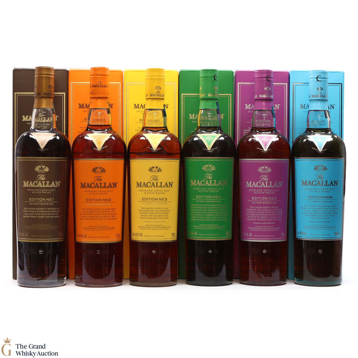 Macallan - Edition 1,2,3,4,5 & 6 (3 x 70cl & 3 x 75cl)