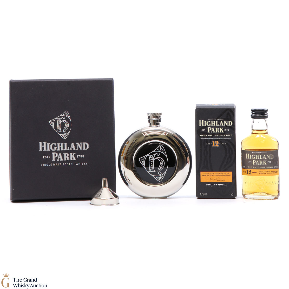Highland Park - 12 Year Old - 5cl + Hip Flask