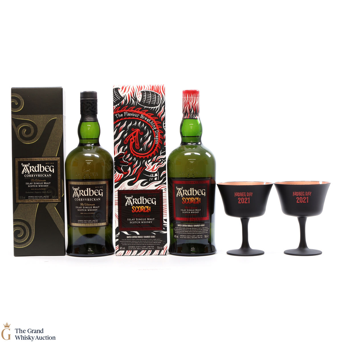 Ardbeg - Scorch - Limited Edition, Corryvreckan & 2 x Goblets - Ardbeg Day Set