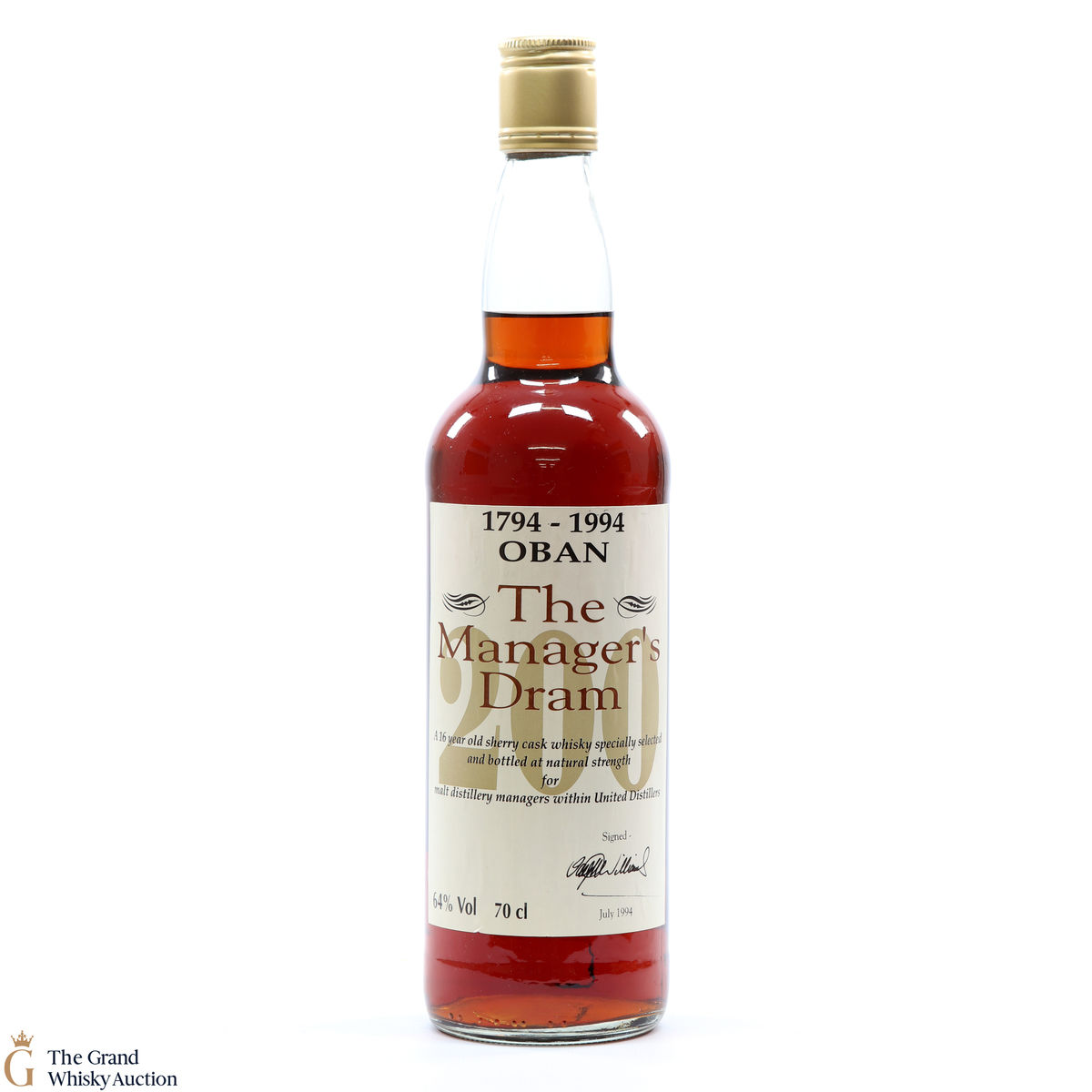 Oban - 16 Year Old - Managers Dram 1994 - 200th Anniversary