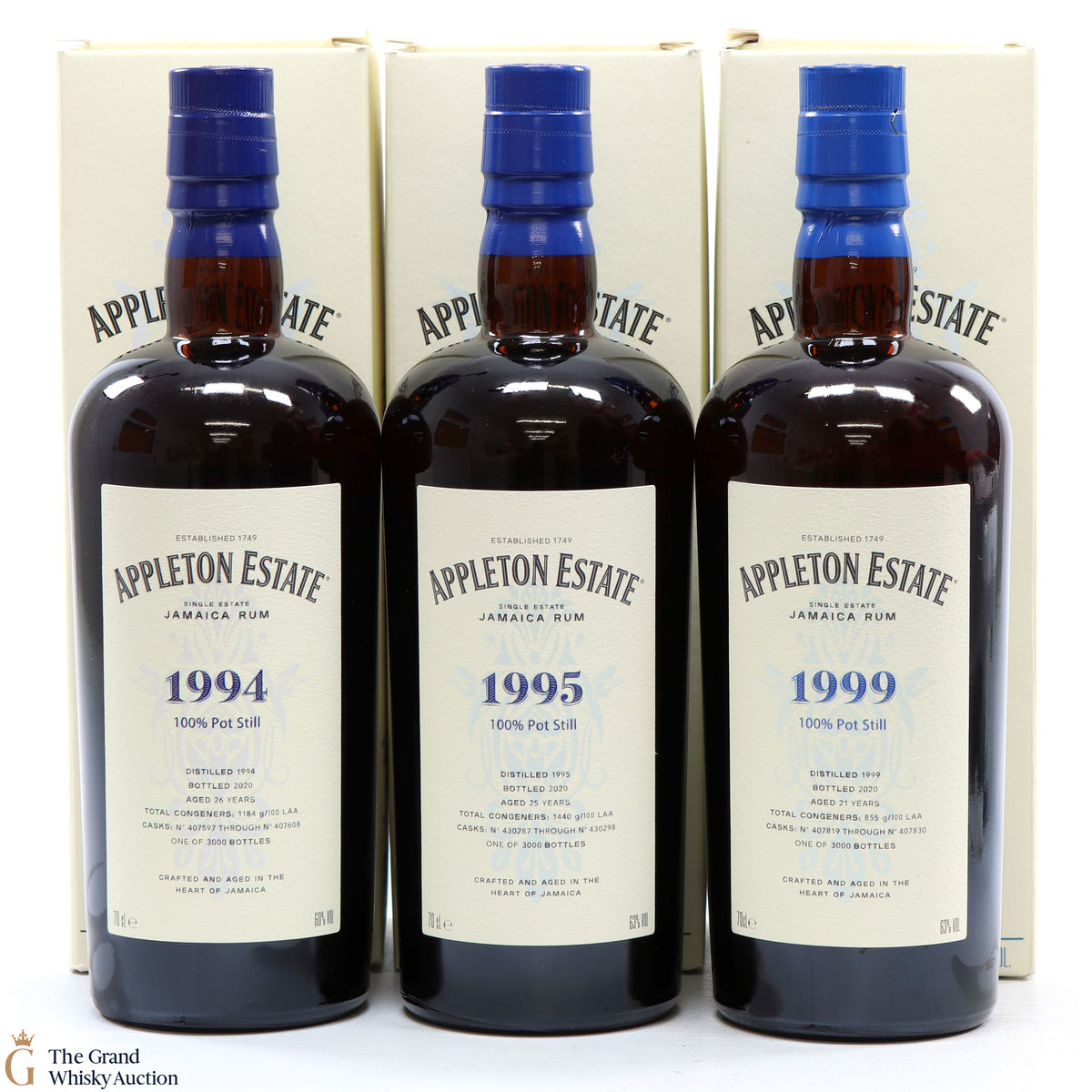 Appleton Estate - 26, 25 & 21 YO Rum - Hearts Collection (3x70cl)