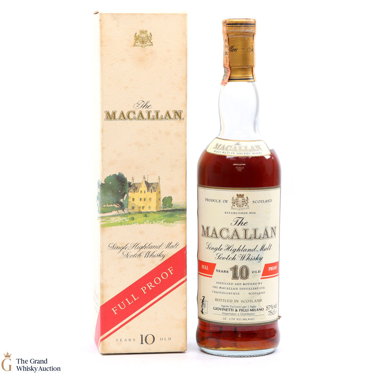 Macallan - 10 Year Old Full Proof 1980s Giovinetti & Figli Milano