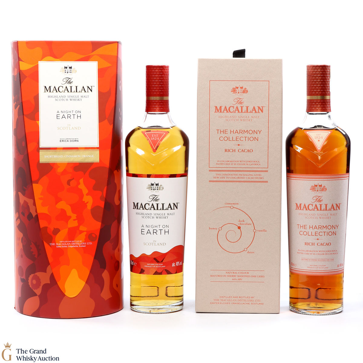 Macallan - A Night on Earth in Scotland & The Harmony Collection Rich Cacao 2x 70cl