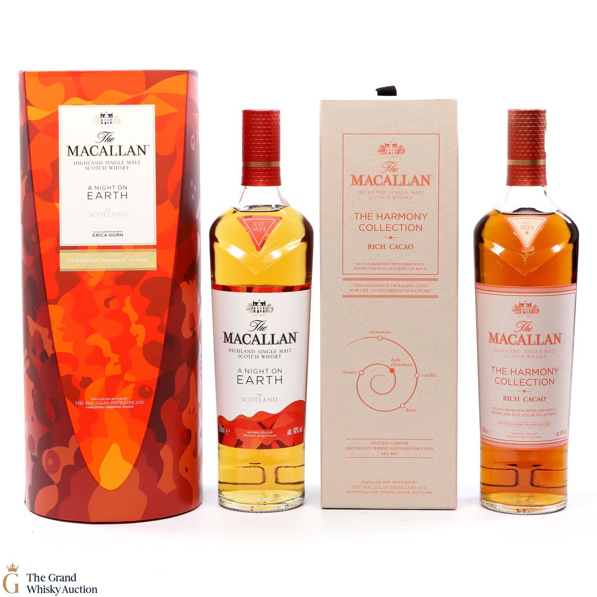 Macallan - A Night on Earth in Scotland & The Harmony Collection Rich Cacao 2x 70cl