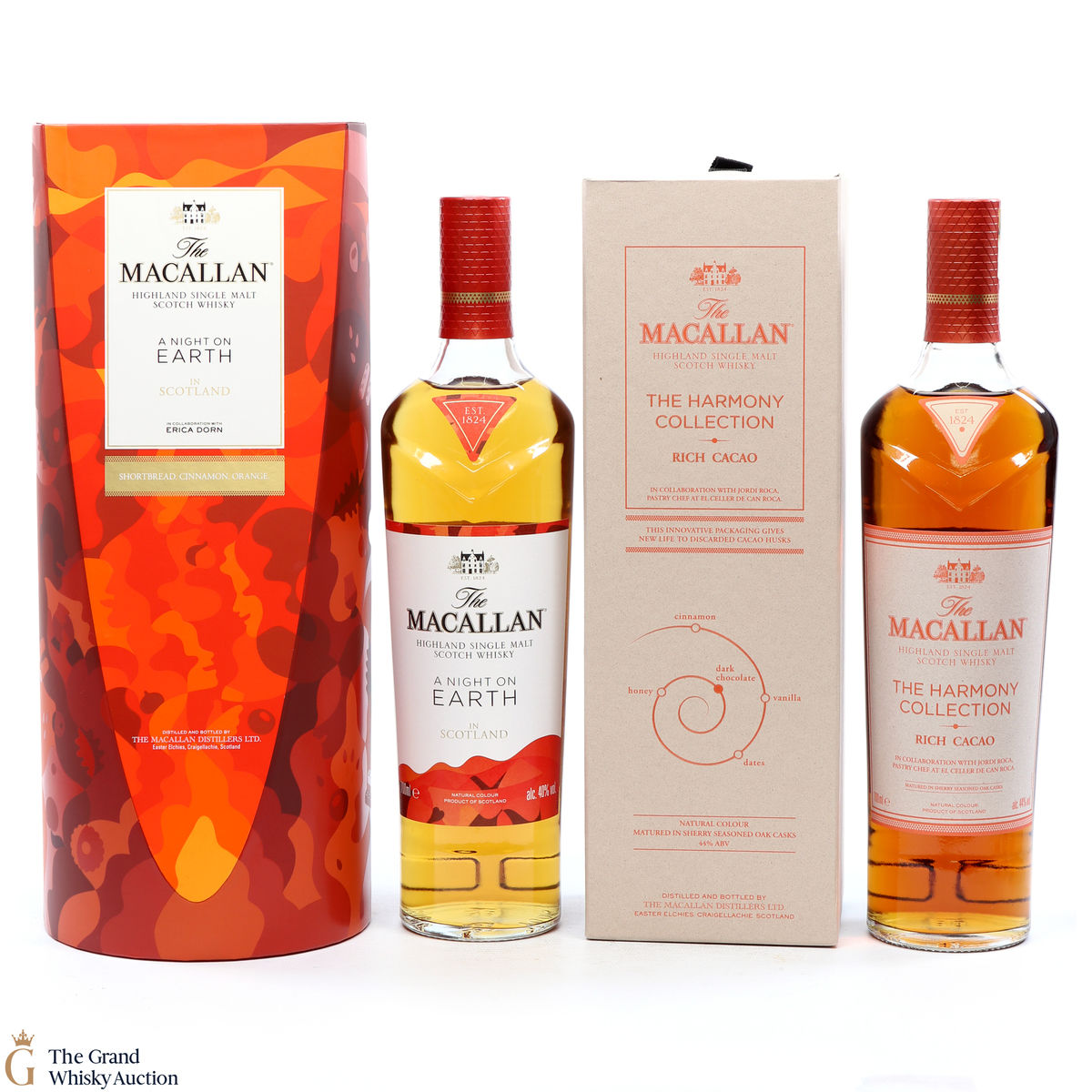 Macallan - A Night on Earth in Scotland & The Harmony Collection Rich Cacao 2x 70cl