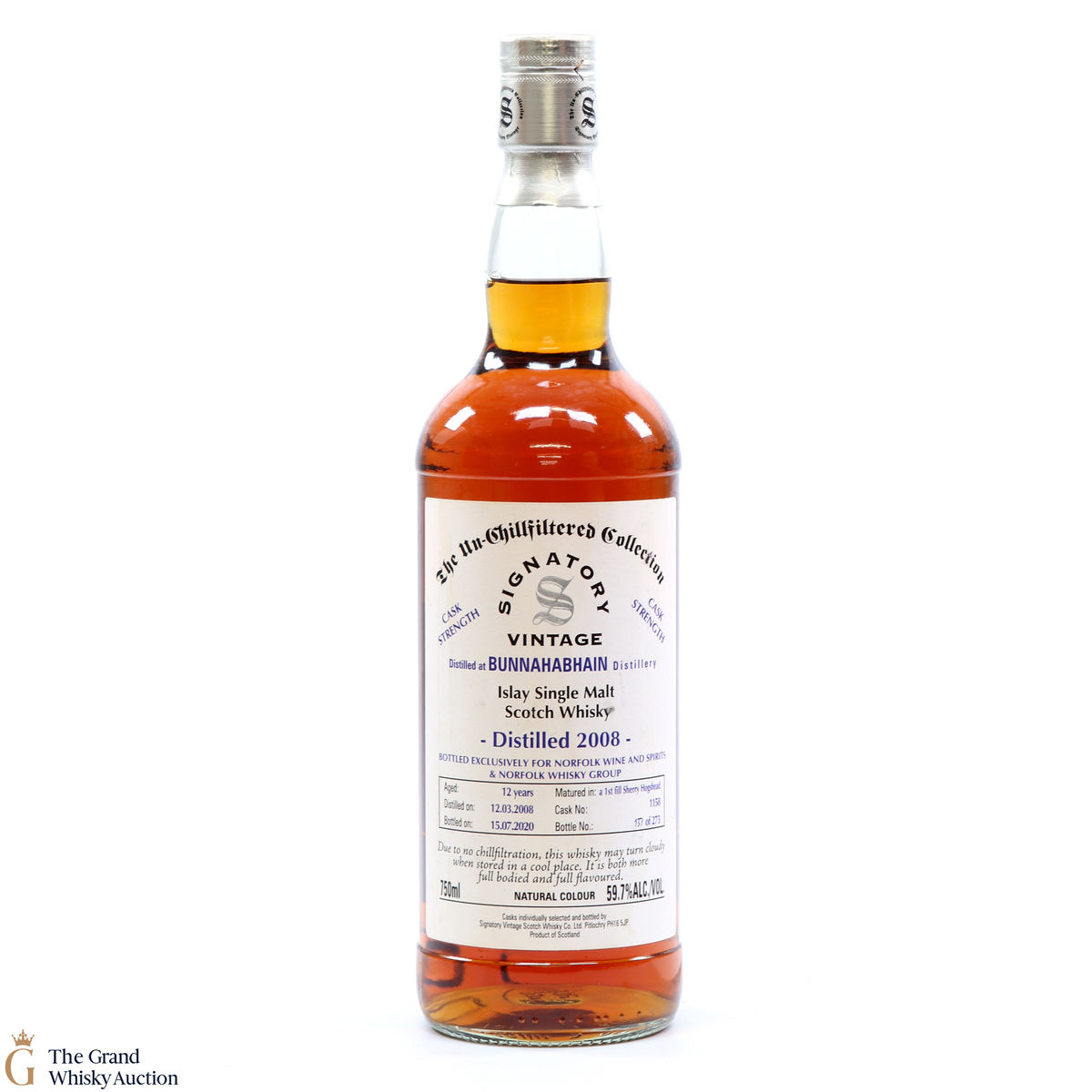 Bunnahabhain - 12 Year Old 2008 Signatory #1158