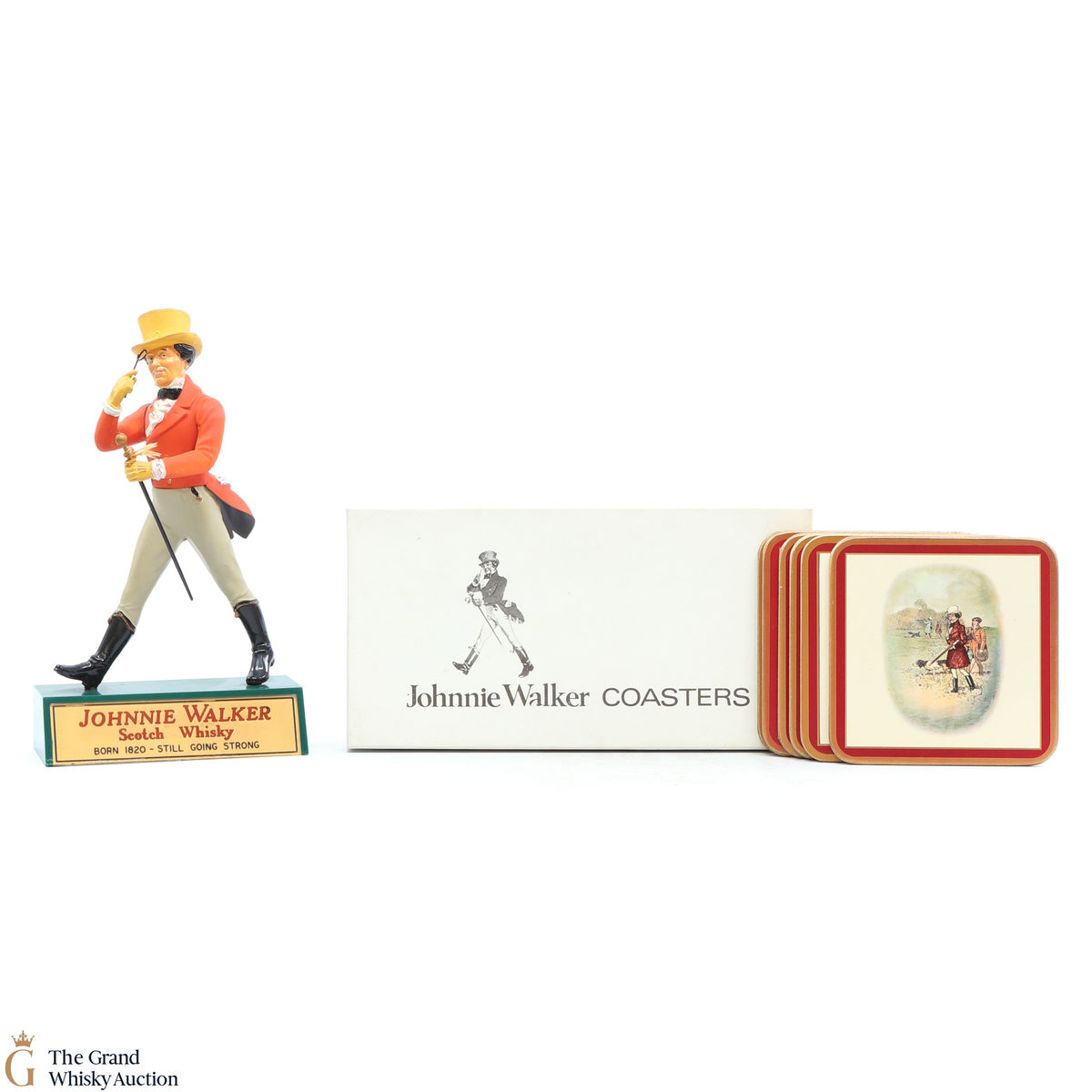 Johnnie Walker - Coasters (x6) & Figurine