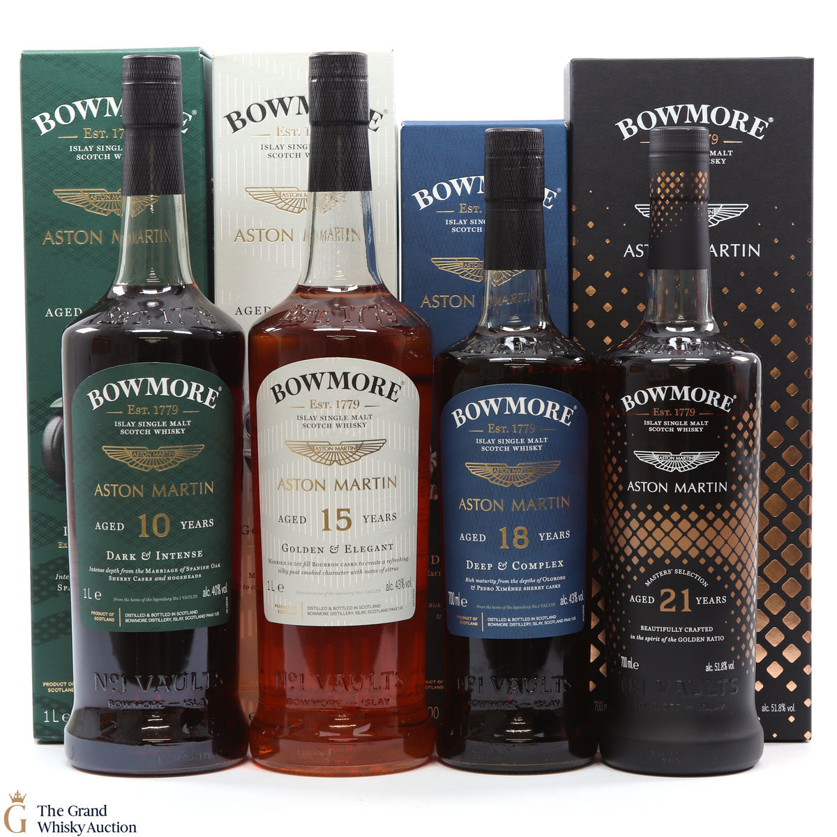 Bowmore - Aston Martin - Edition 1, 2, 3 & 21 Year Old