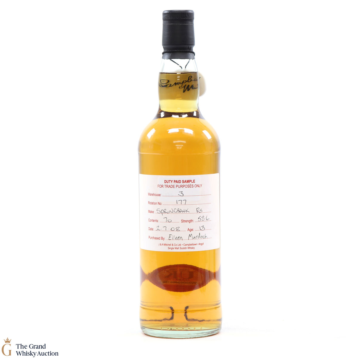 Springbank - 13 Year Old - 2008 Duty Paid Sample - Bottled 2021