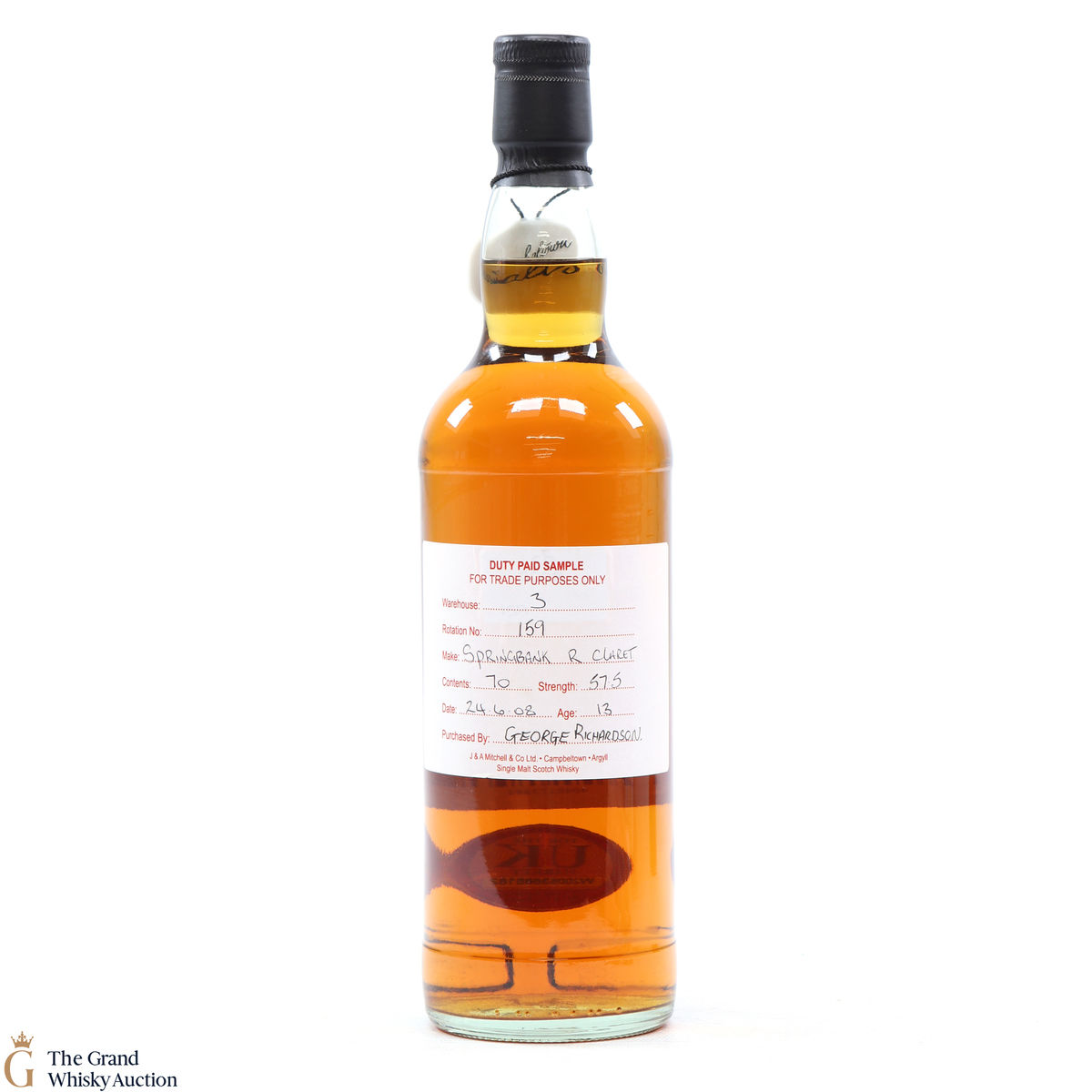 Springbank - 13 Year Old - 2008 Duty Paid Sample - Bottled 2021