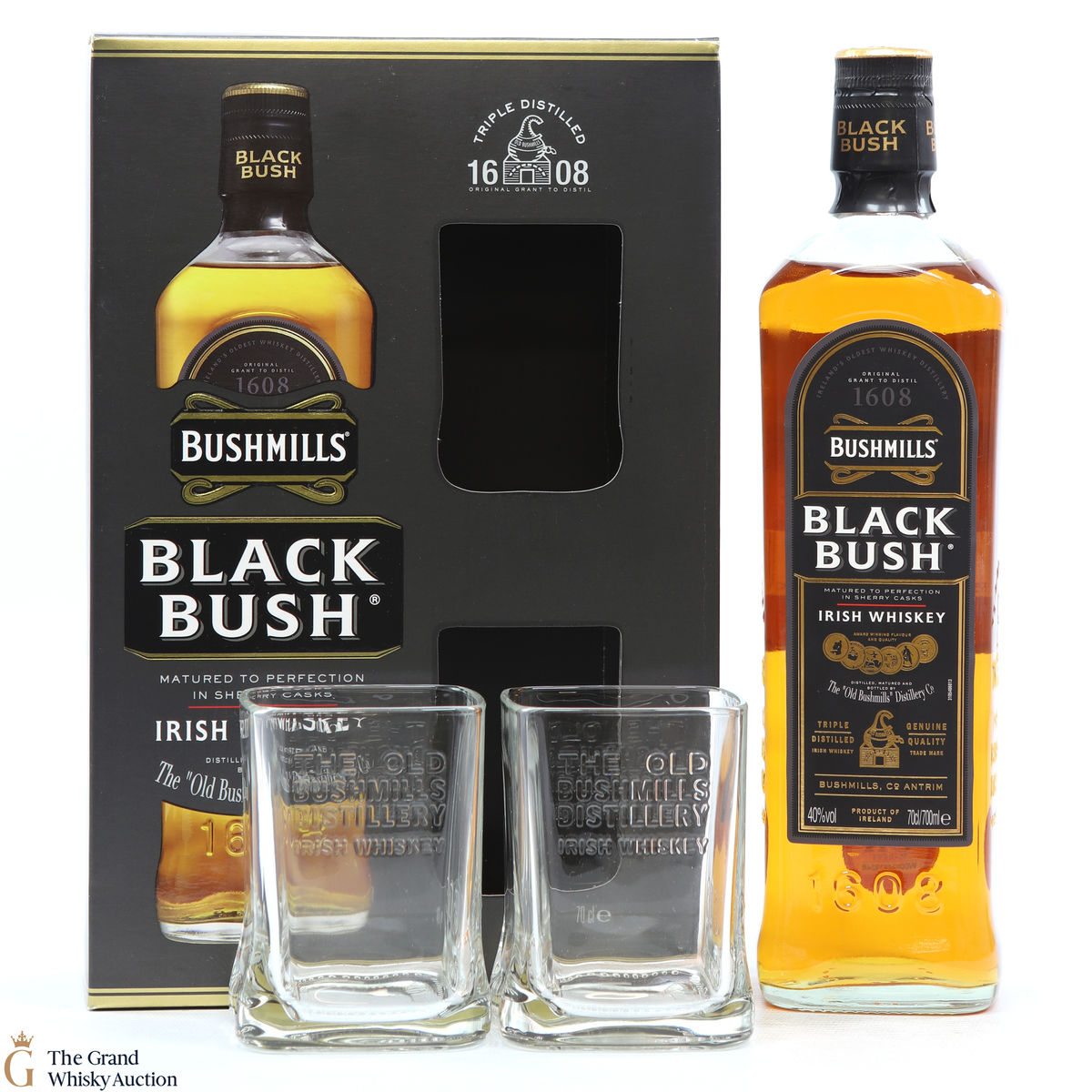 Bushmills - Black Bush & Glasses