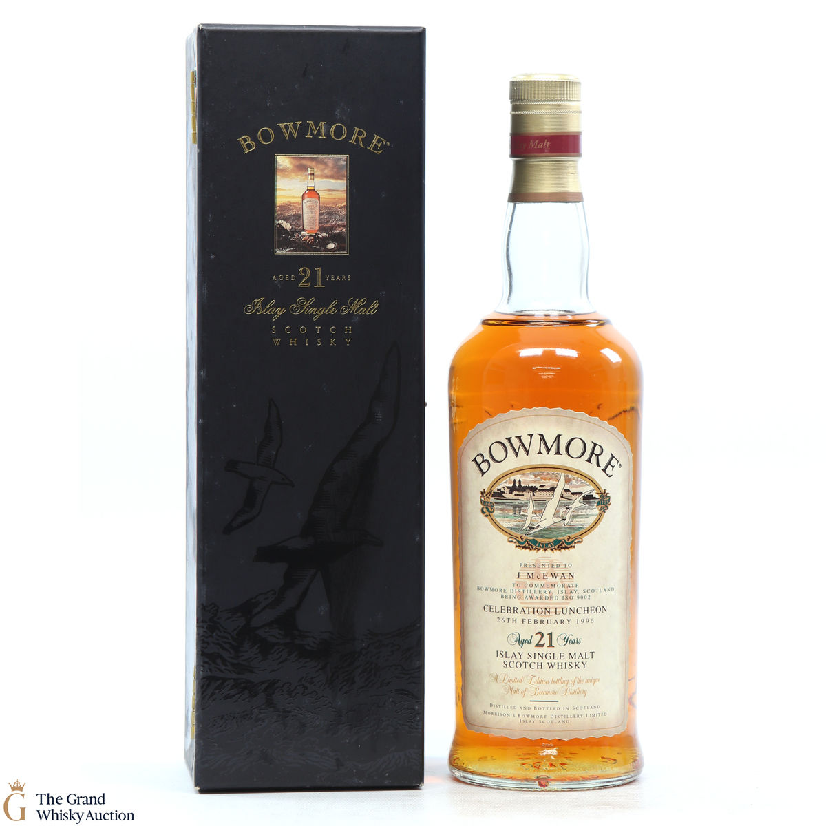 Bowmore - 21 Year Old J McEwan Celebration Lunch 26th Feb 1996 ISO 9002