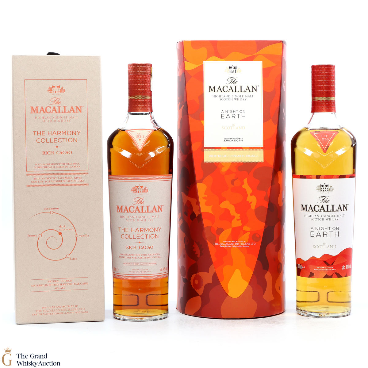 Macallan - A Night on Earth in Scotland & The Harmony Collection Rich Cacao 2x 70cl