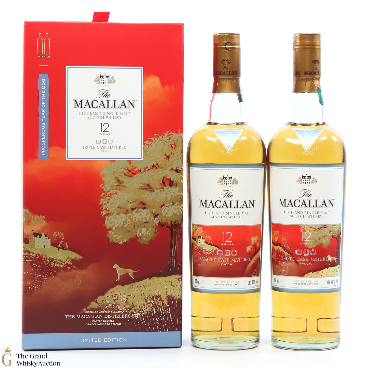 Macallan - 12 Year Old - Fine Oak - Year of the Dog (2 x 70cl)