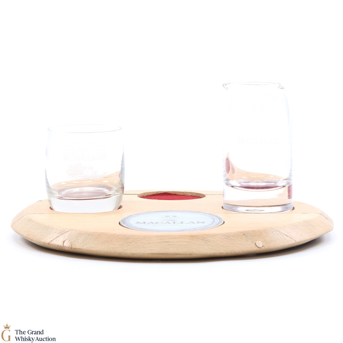 Macallan - Wooden Plinth, Glass, Jug & Coaster