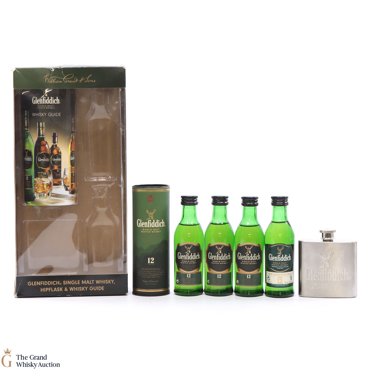 Glenfiddich - Mini Gift Pack - 4x 5cl  & Hipflask