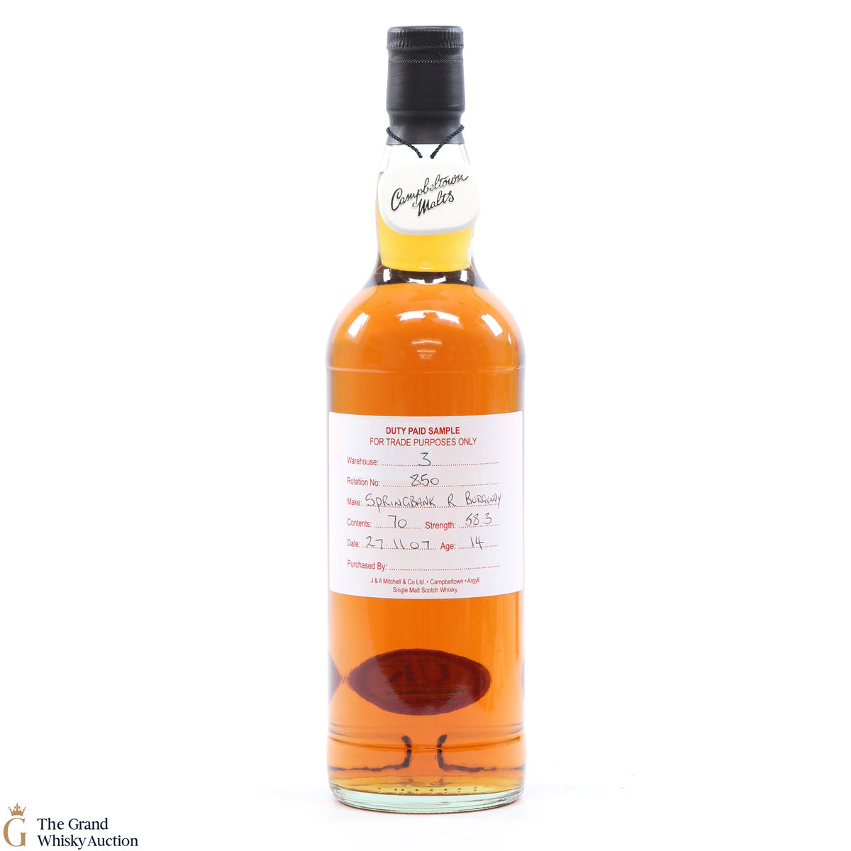 Springbank - 14 Year Old - 2007 Duty Paid Sample Refill Burgundy