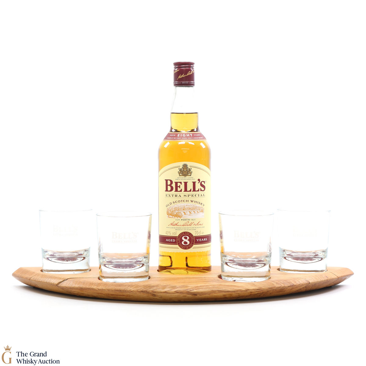 Bell's - 8 Year Old - Extra Special, 4 x Glasses &Wooden Plinth